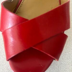 Women's Red Leather Sandals